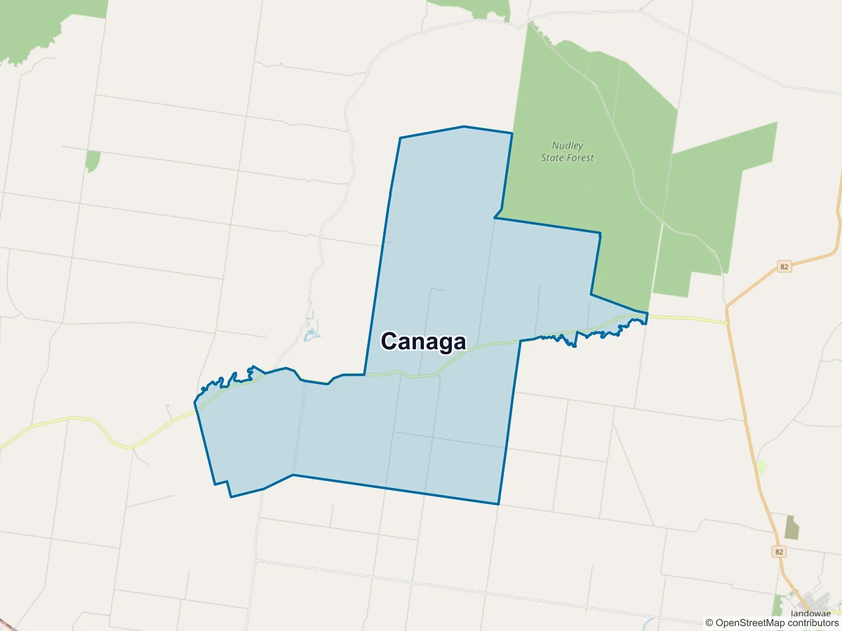 Map of Canaga, QLD, Australia