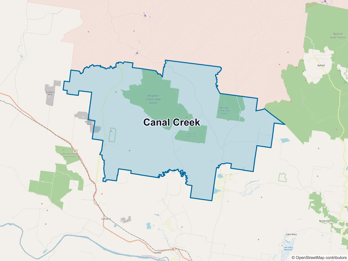Map of Canal Creek, QLD, Australia
