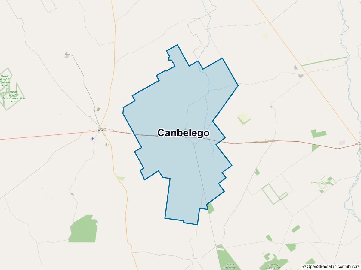 Map of Canbelego, NSW, Australia