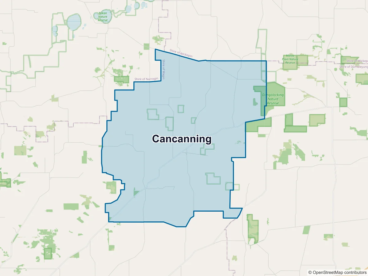 Map of Cancanning, WA, Australia