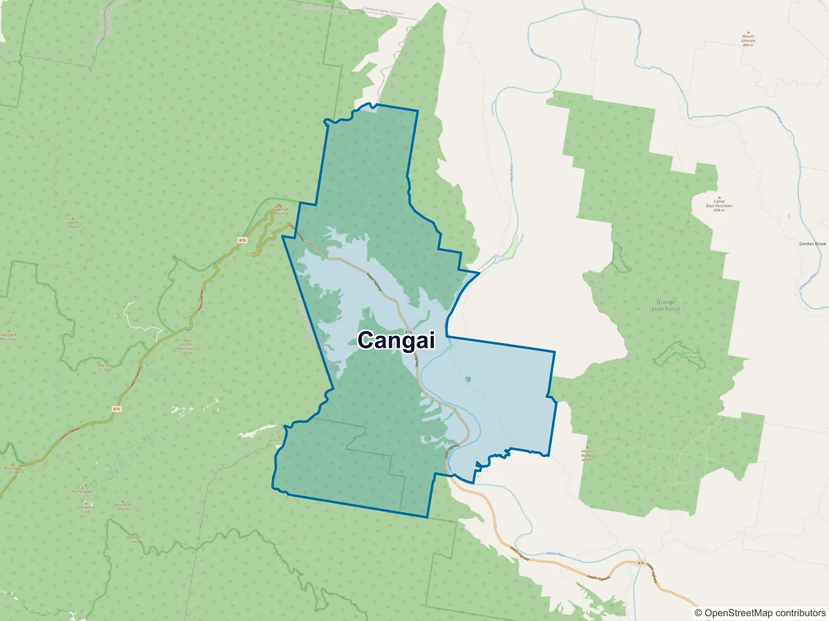 Map of Cangai, NSW, Australia