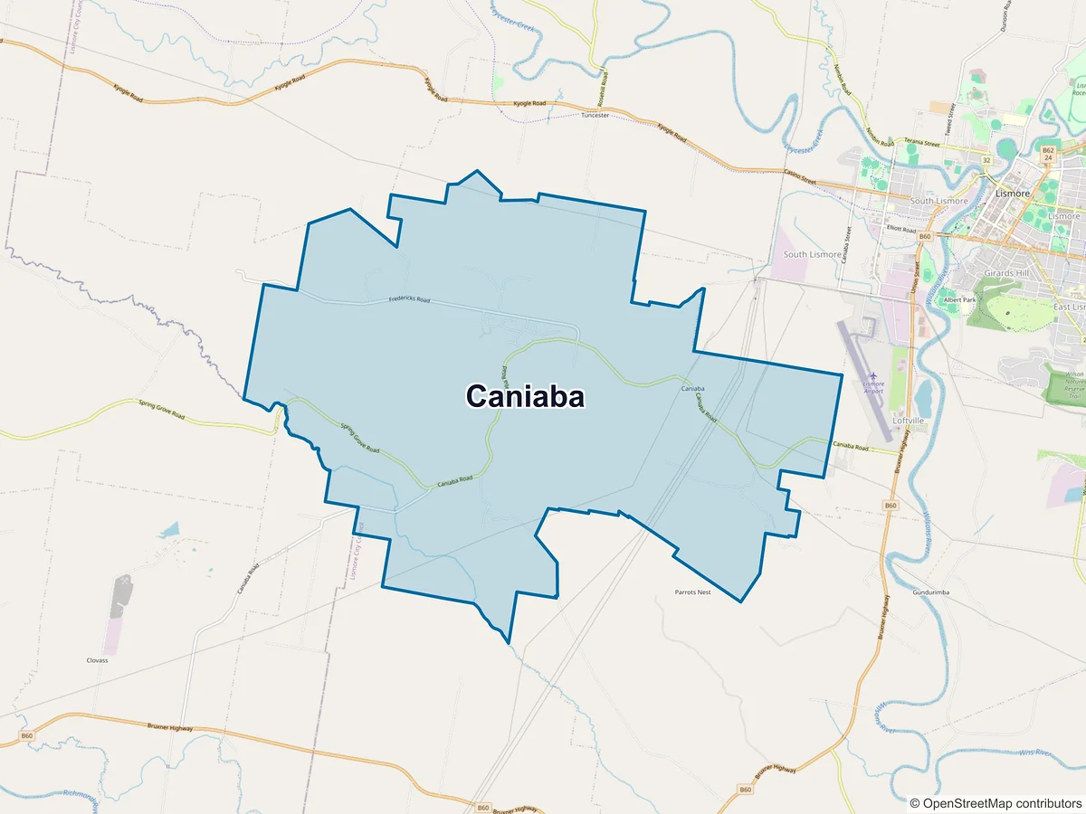 Map of Caniaba, NSW, Australia