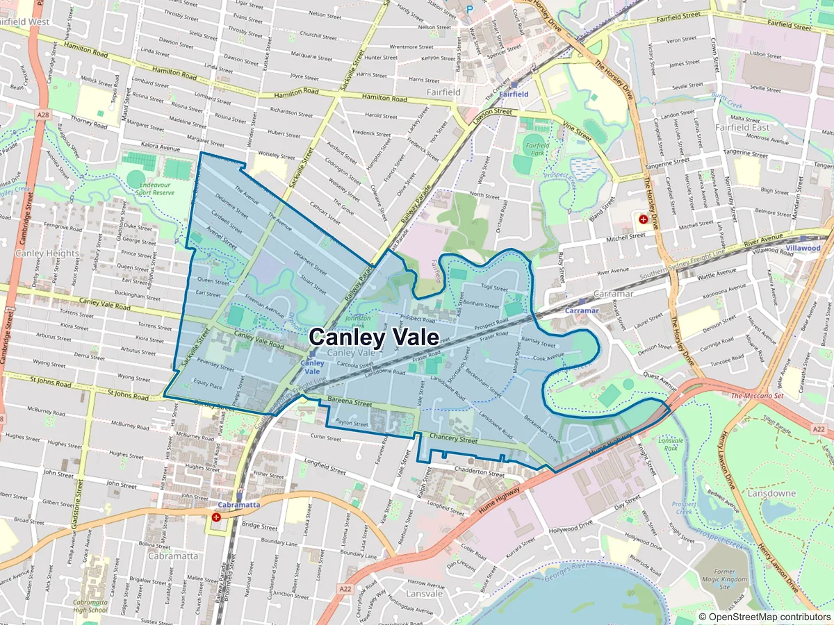 Map of Canley Vale, NSW, Australia