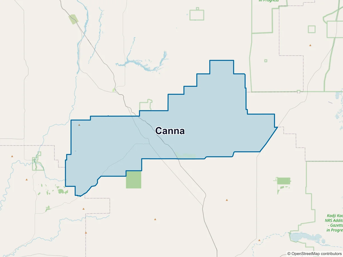 Map of Canna, WA, Australia
