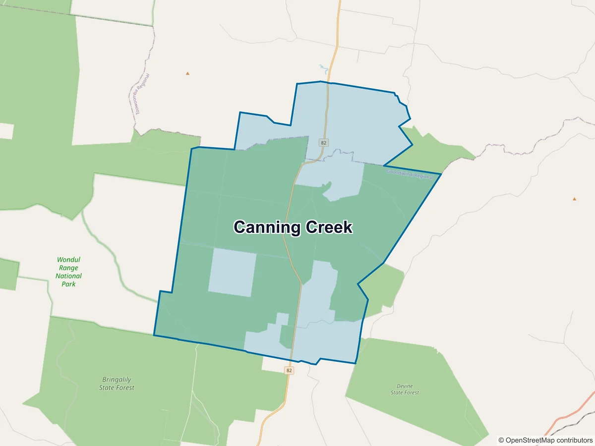 Map of Canning Creek, QLD, Australia