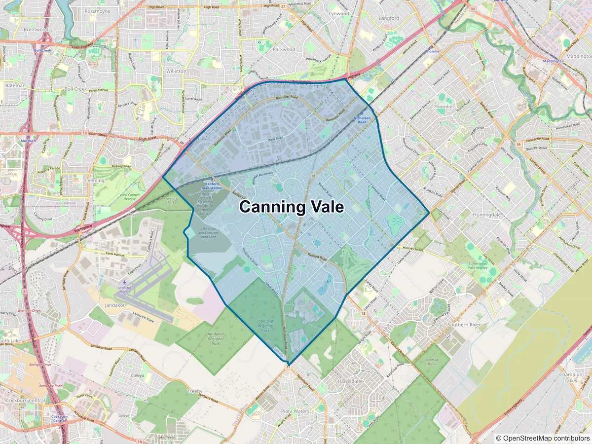 Map of Canning Vale, WA, Australia