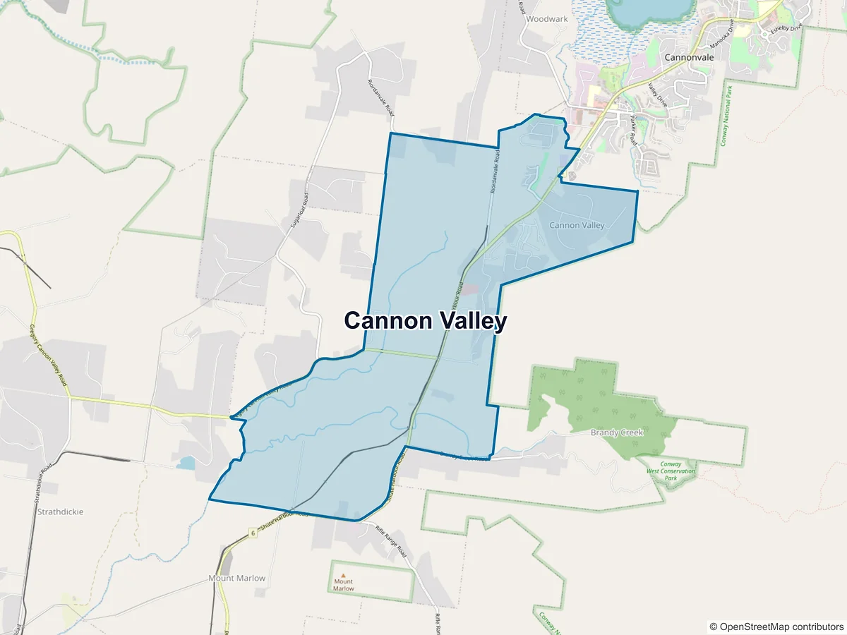 Map of Cannon Valley, QLD, Australia