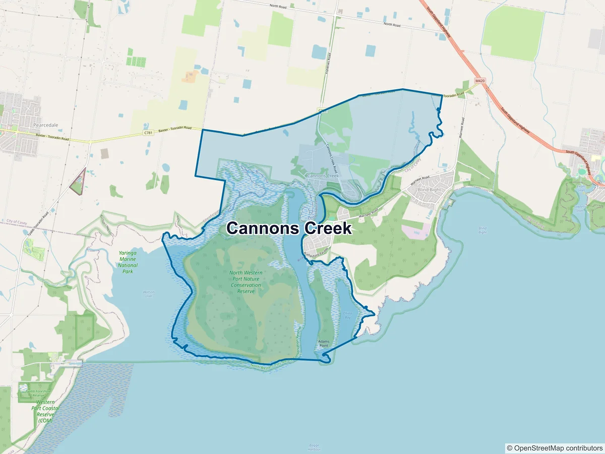 Map of Cannons Creek, VIC, Australia