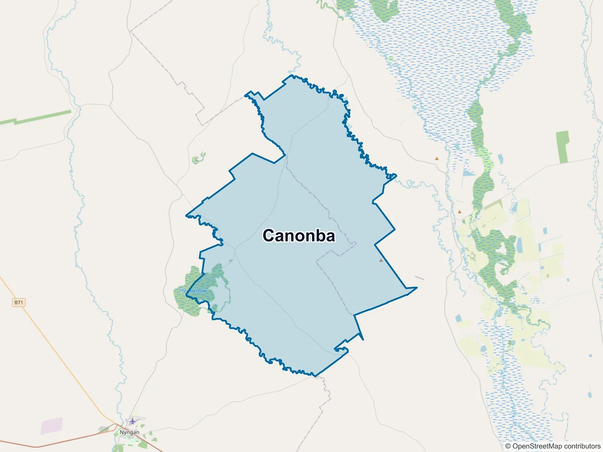 Map of Canonba, NSW, Australia