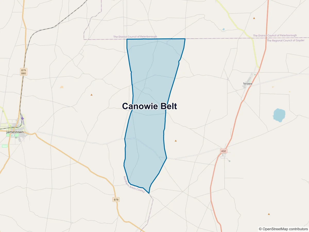 Map of Canowie Belt, SA, Australia