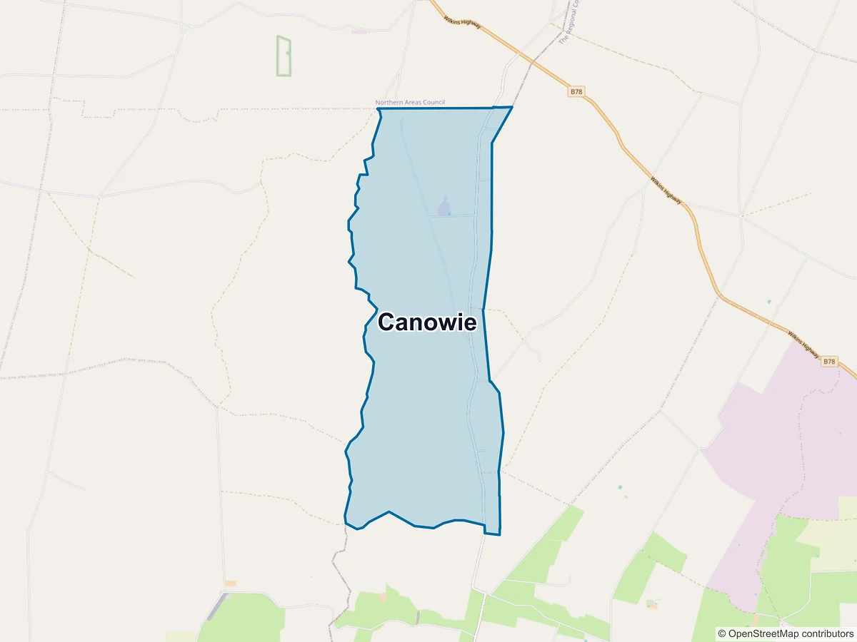 Map of Canowie, SA, Australia