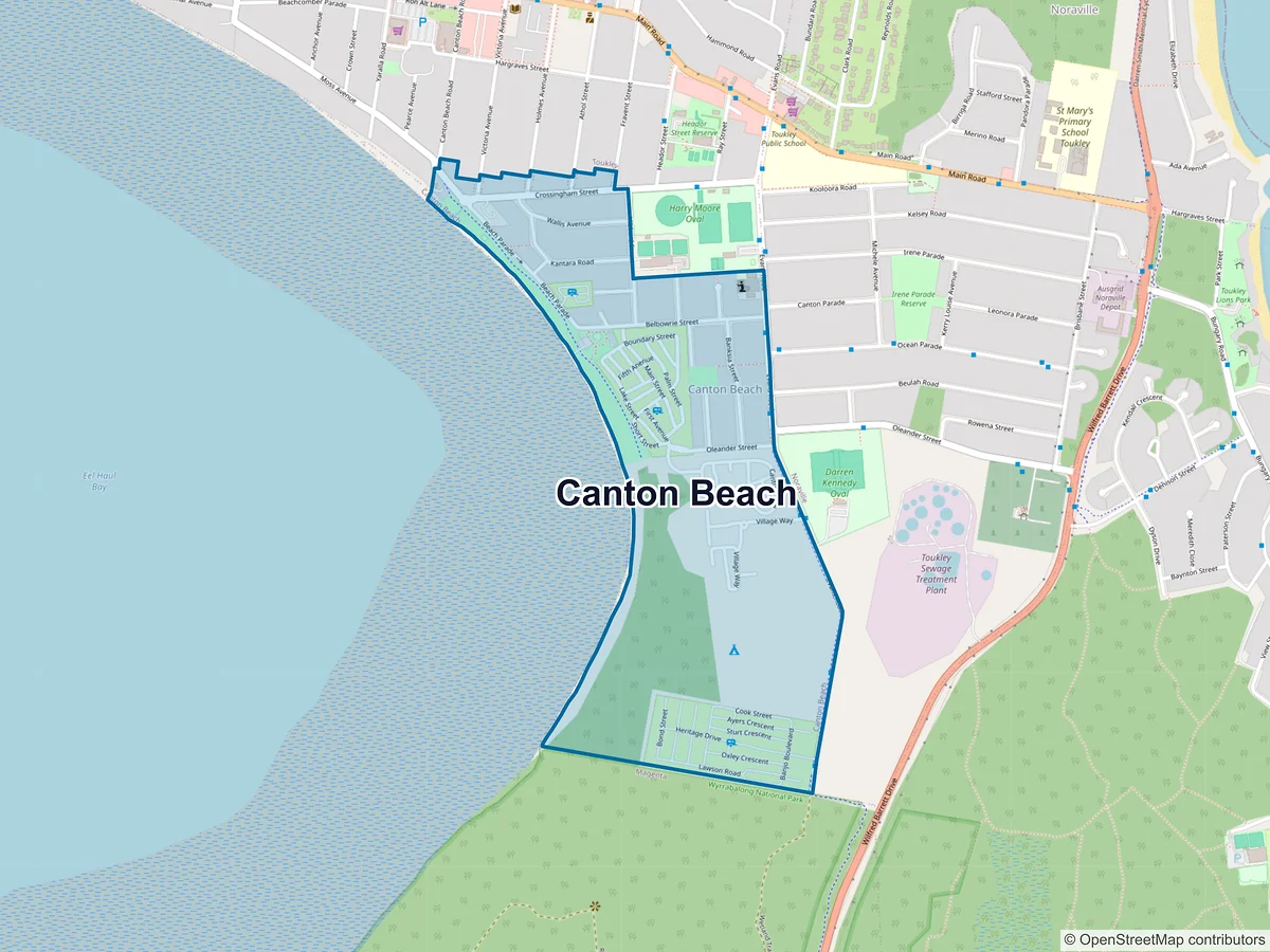 Map of Canton Beach, NSW, Australia