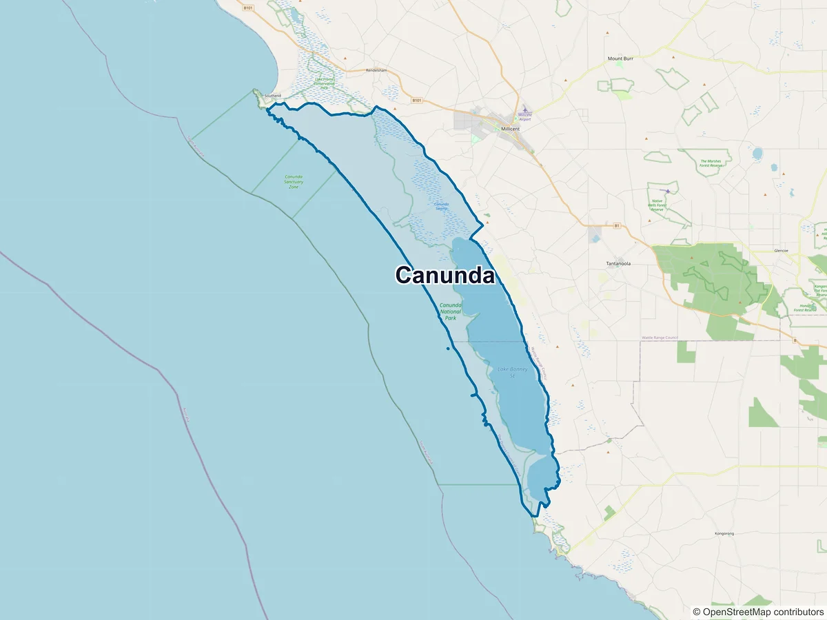 Map of Canunda, SA, Australia
