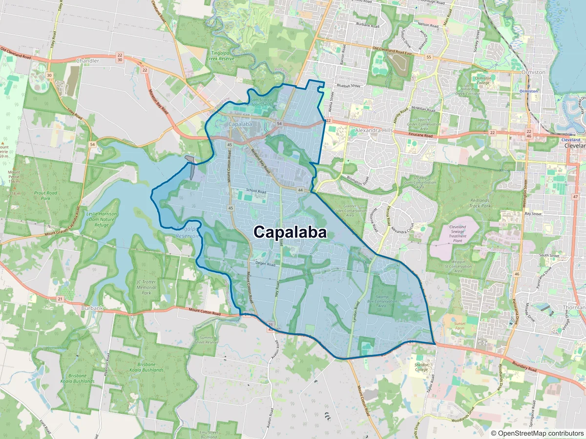 Map of Capalaba, QLD, Australia