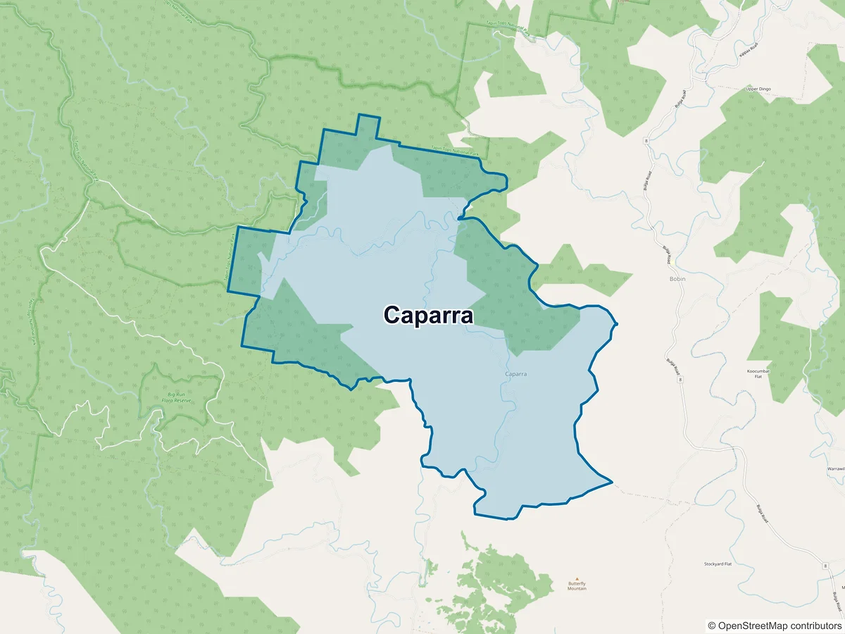 Map of Caparra, NSW, Australia