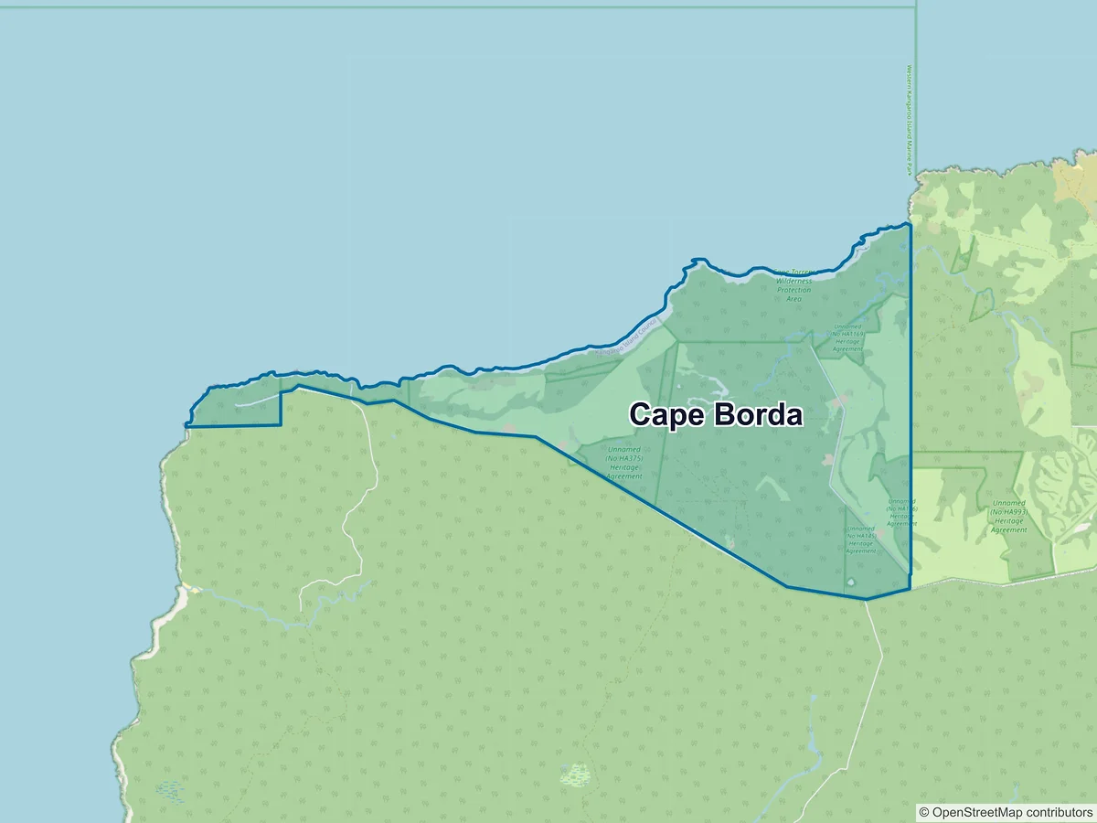 Map of Cape Borda, SA, Australia