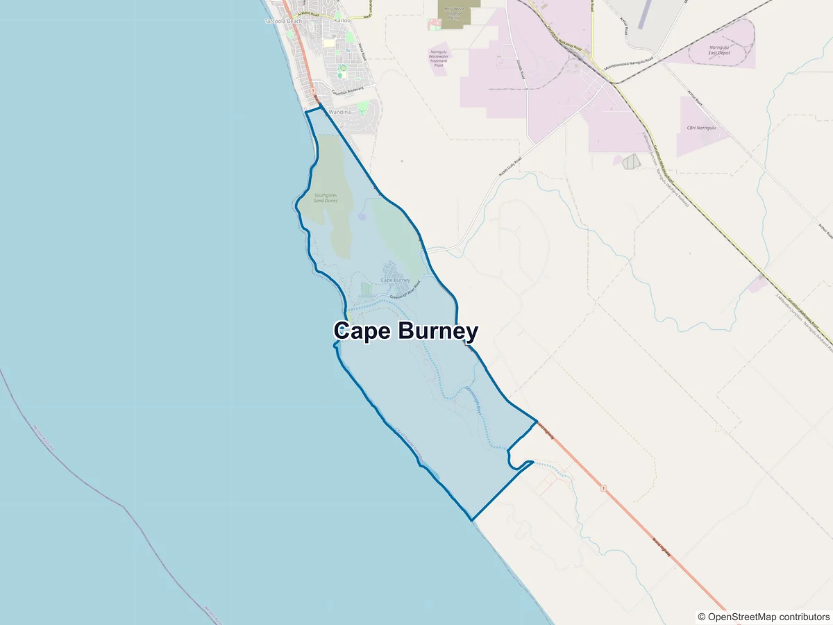 Map of Cape Burney, WA, Australia