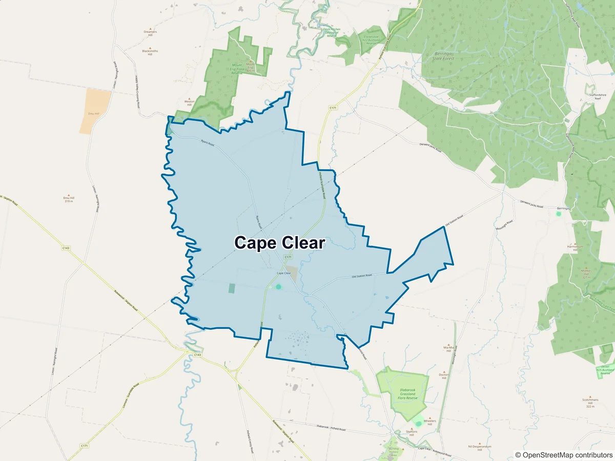 Map of Cape Clear, VIC, Australia
