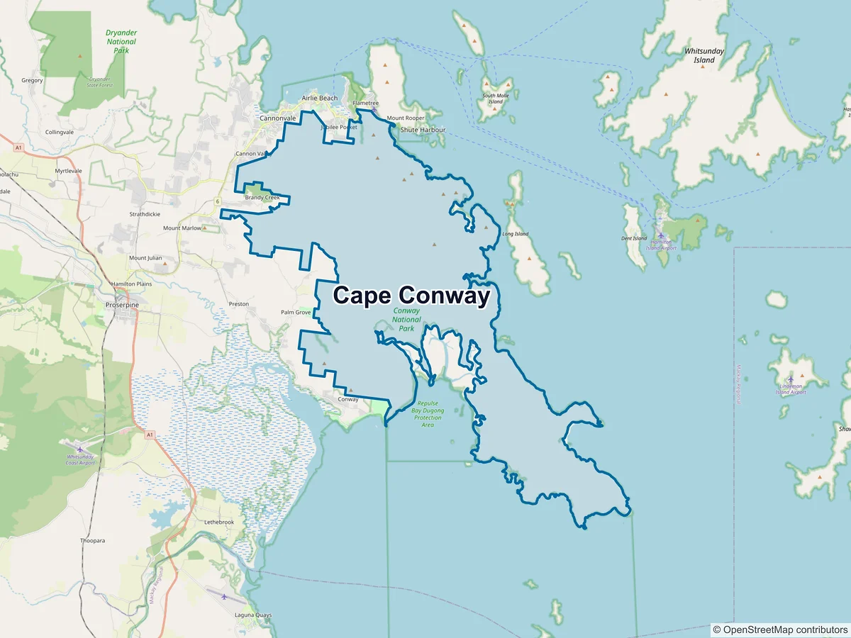 Map of Cape Conway, QLD, Australia