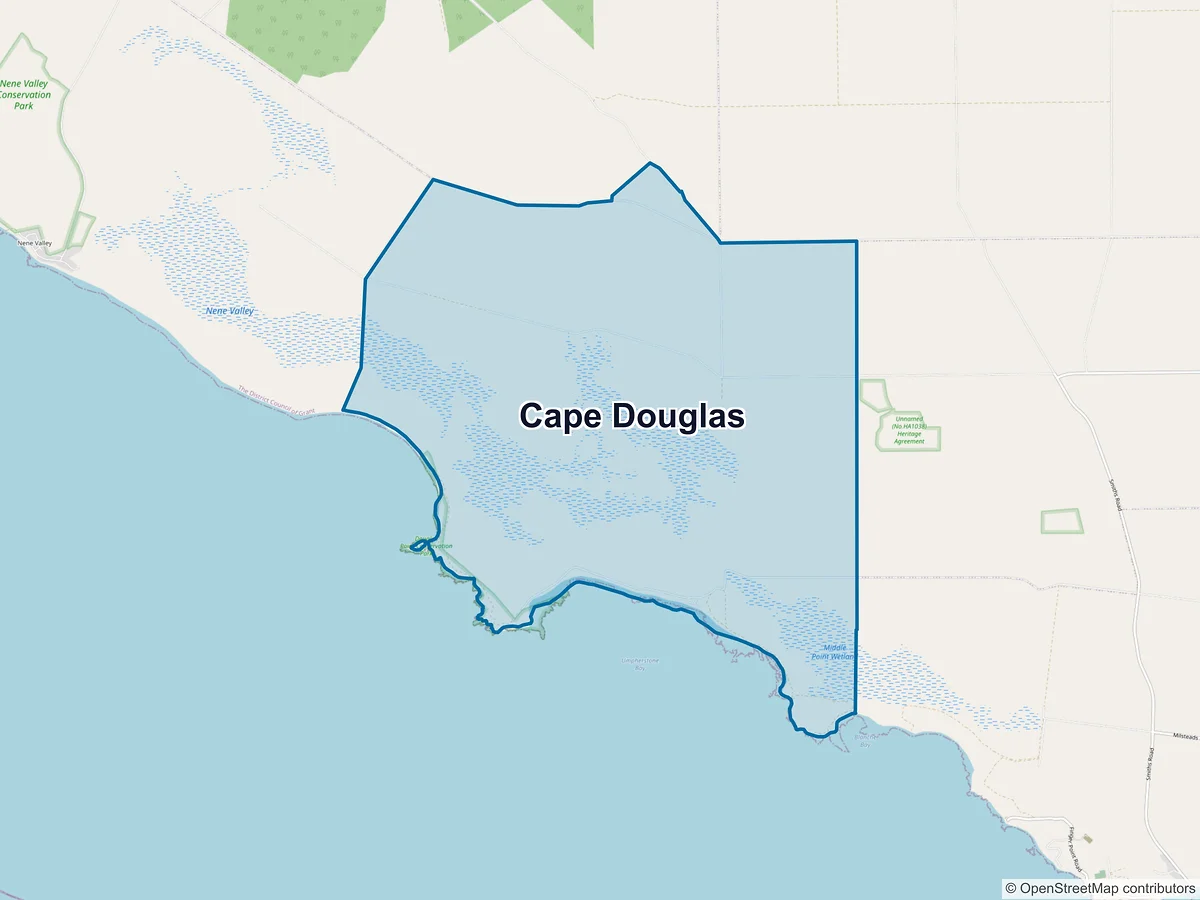 Map of Cape Douglas, SA, Australia