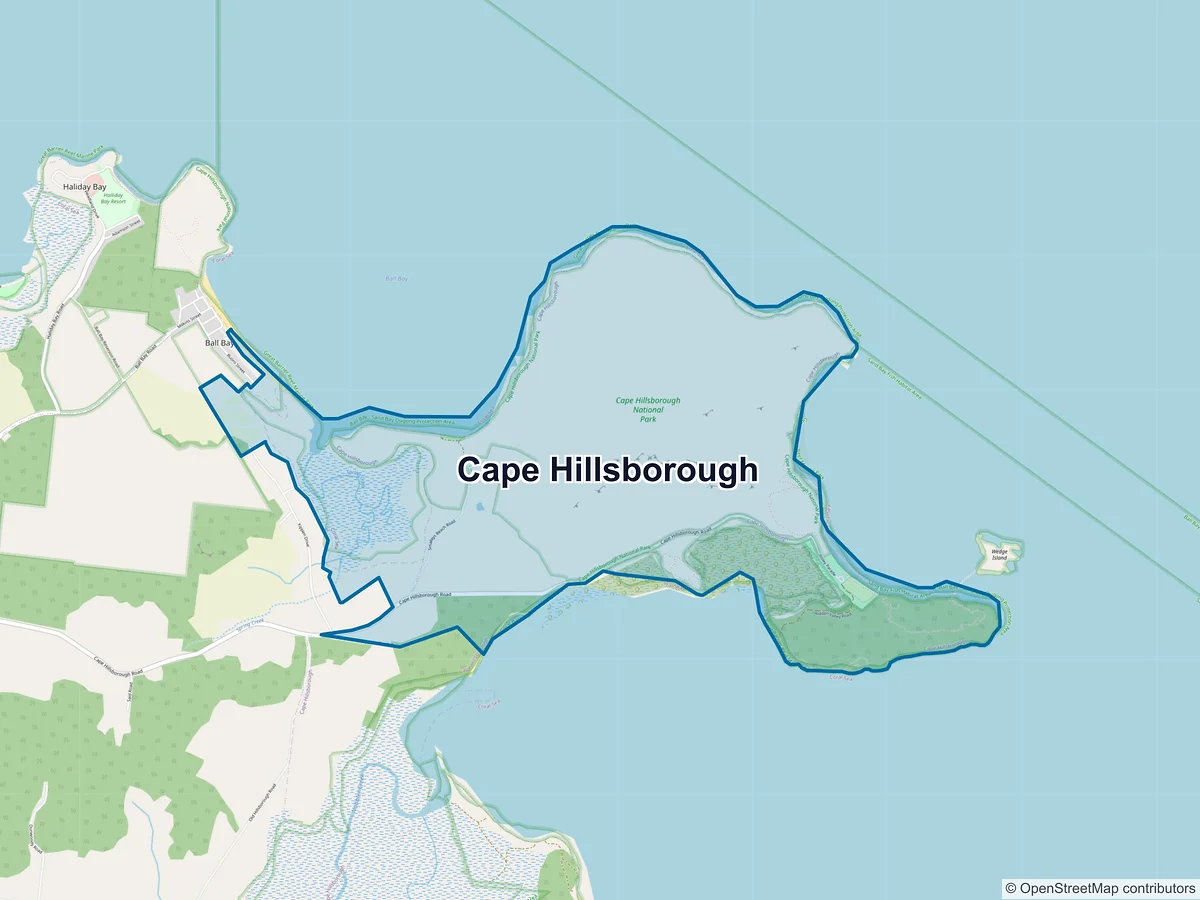 Map of Cape Hillsborough, QLD, Australia