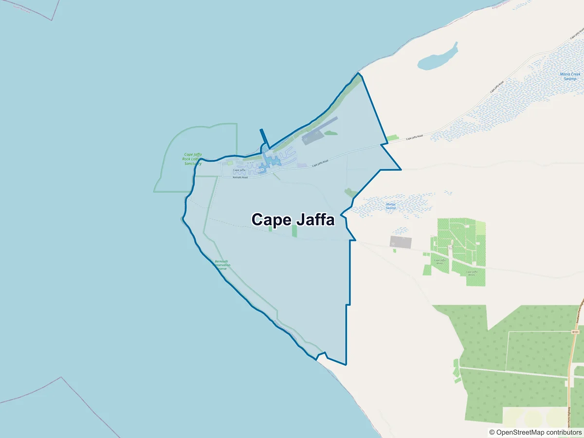 Map of Cape Jaffa, SA, Australia