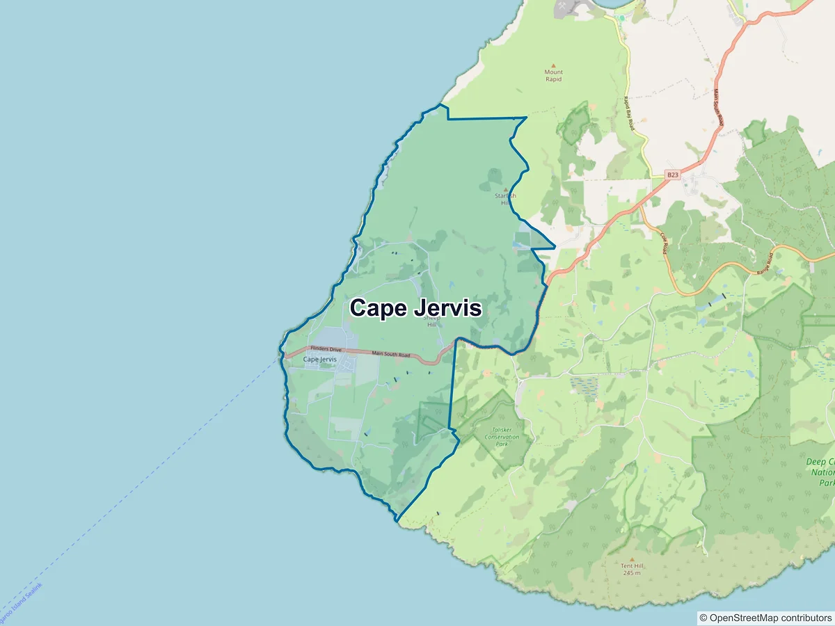 Map of Cape Jervis, SA, Australia