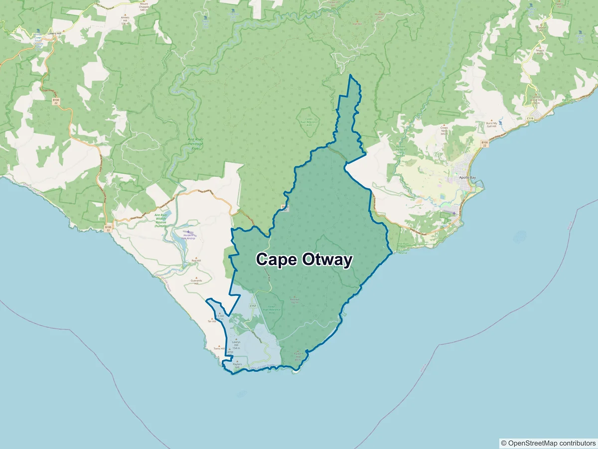 Map of Cape Otway, VIC, Australia