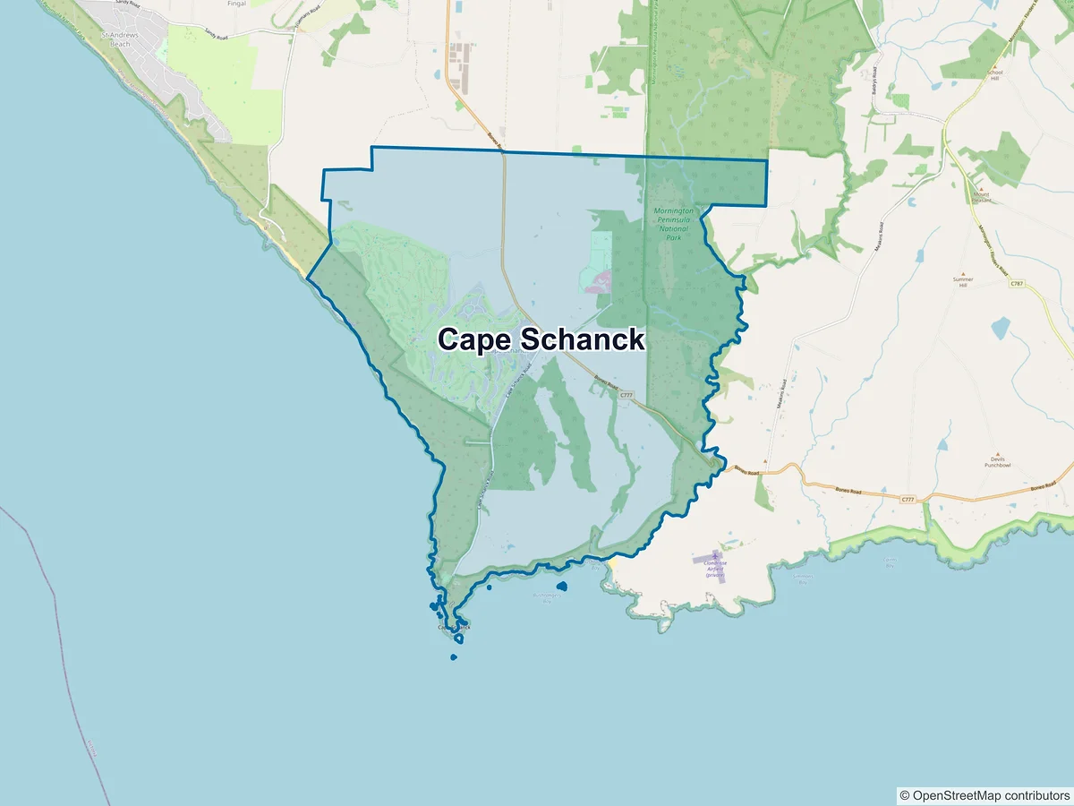 Map of Cape Schanck, VIC, Australia