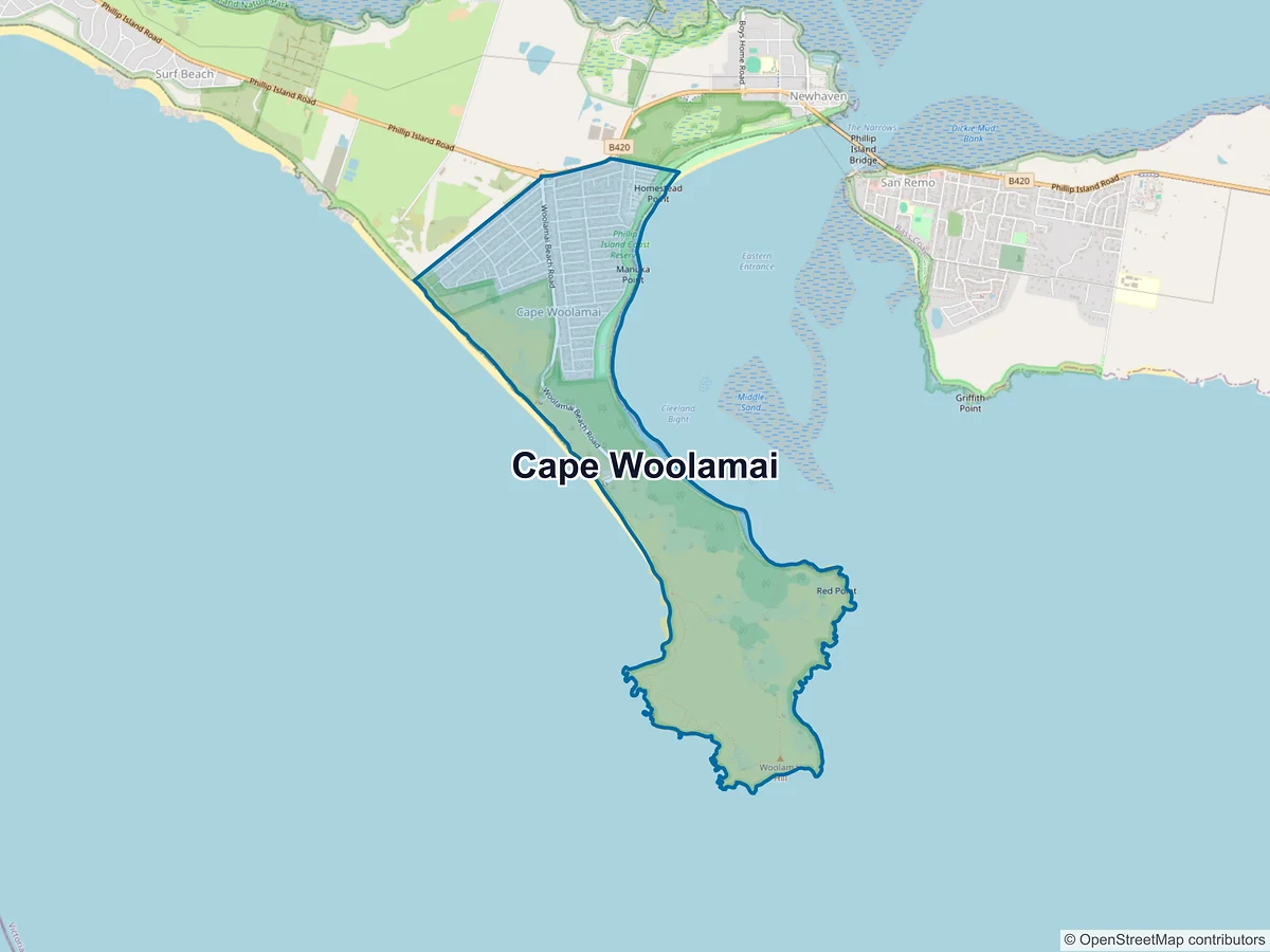 Map of Cape Woolamai, VIC, Australia