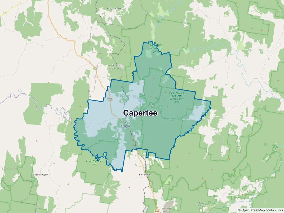 Map of Capertee, NSW, Australia