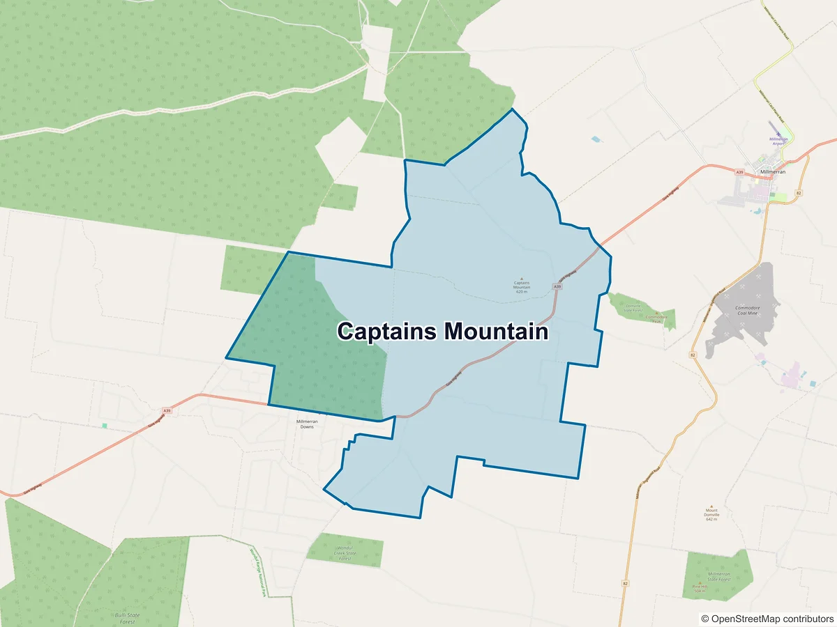 Map of Captains Mountain, QLD, Australia