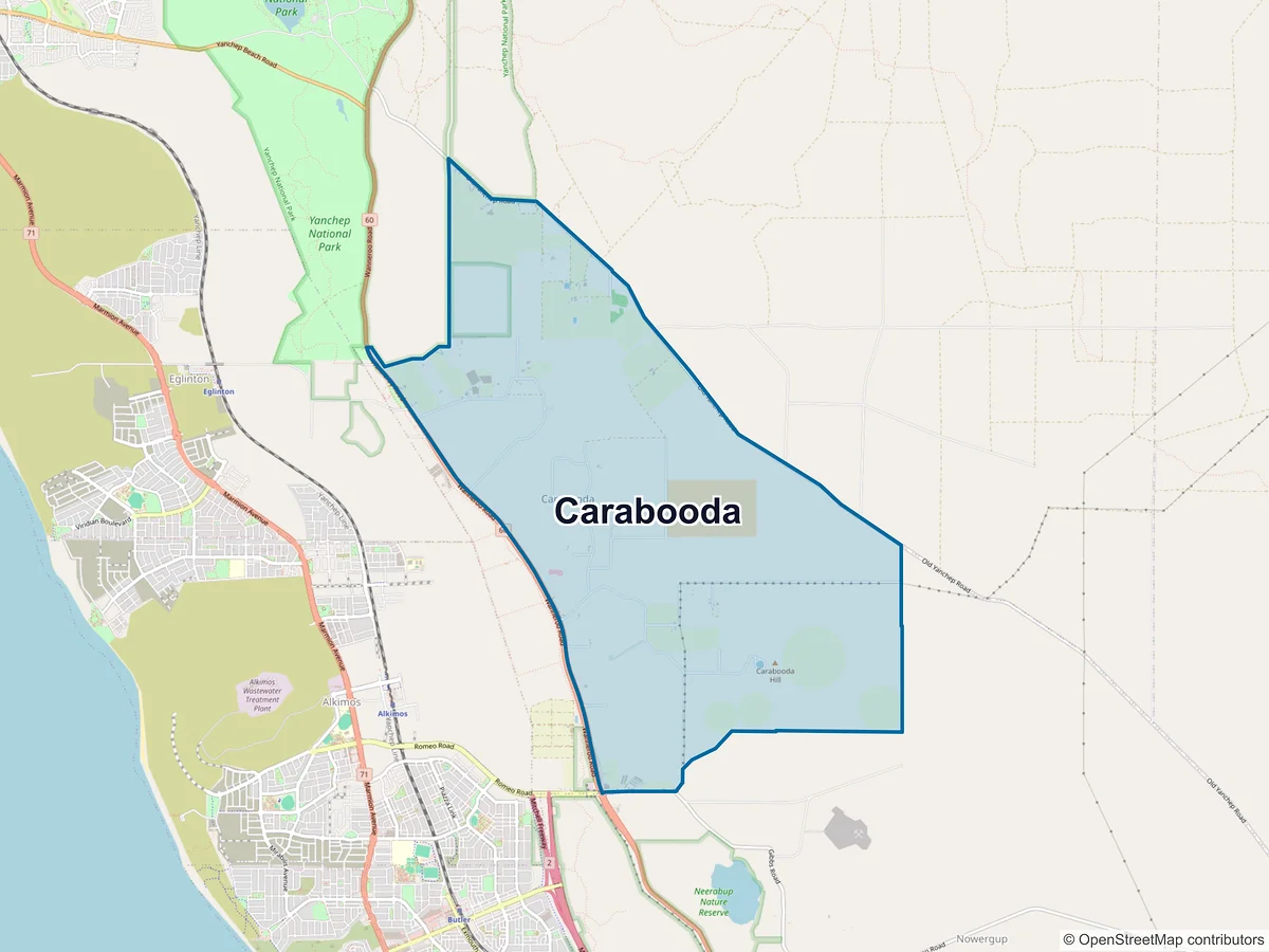 Map of Carabooda, WA, Australia