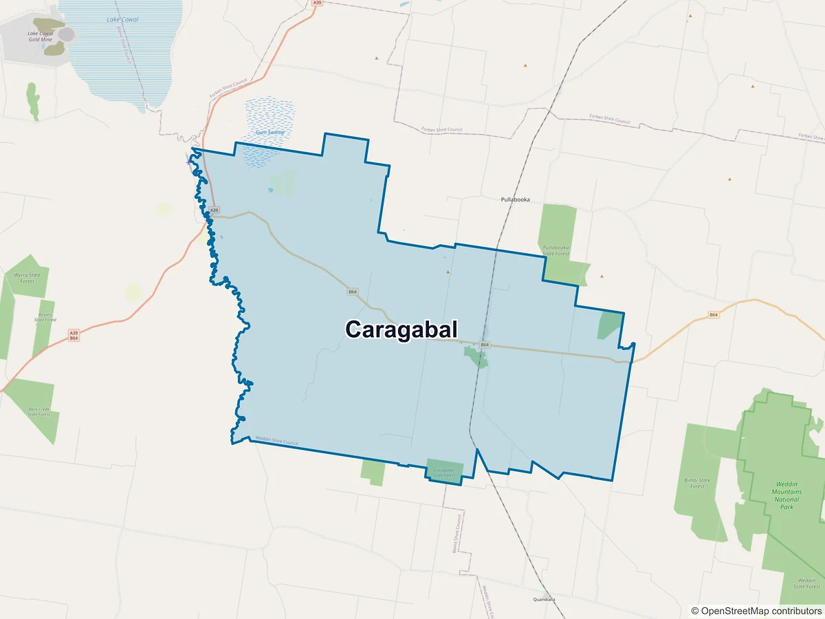 Map of Caragabal, NSW, Australia