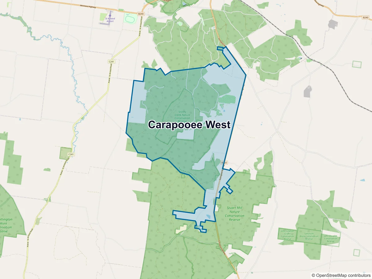 Map of Carapooee West, VIC, Australia