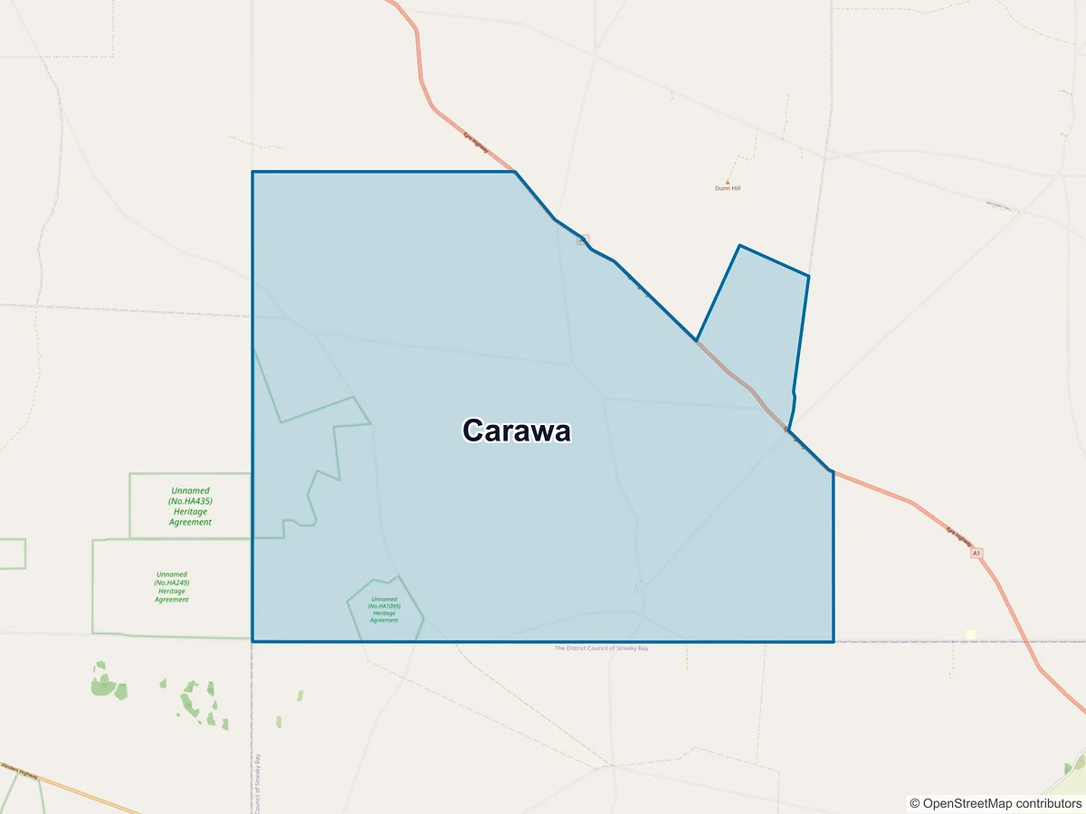 Map of Carawa, SA, Australia