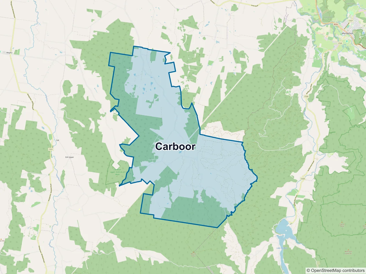 Map of Carboor, VIC, Australia