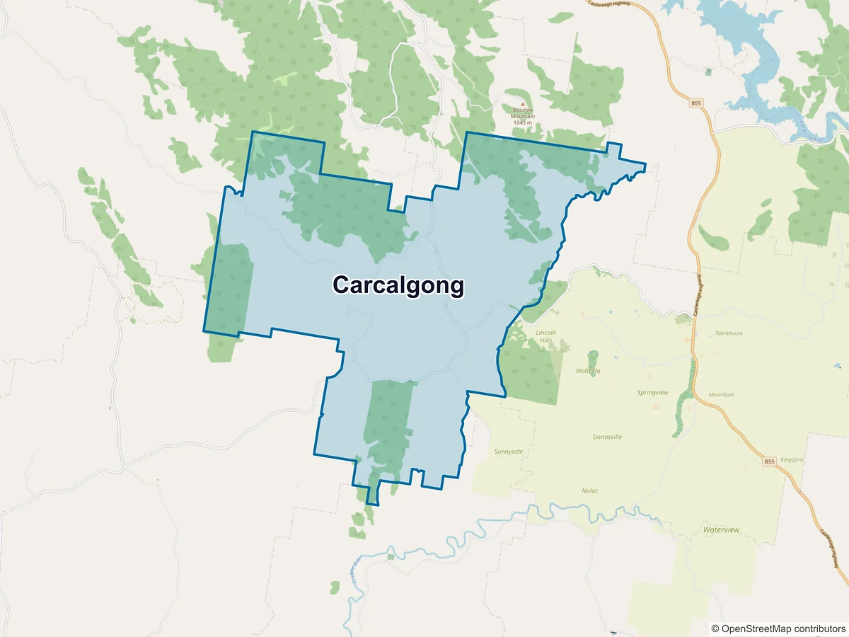 Map of Carcalgong, NSW, Australia