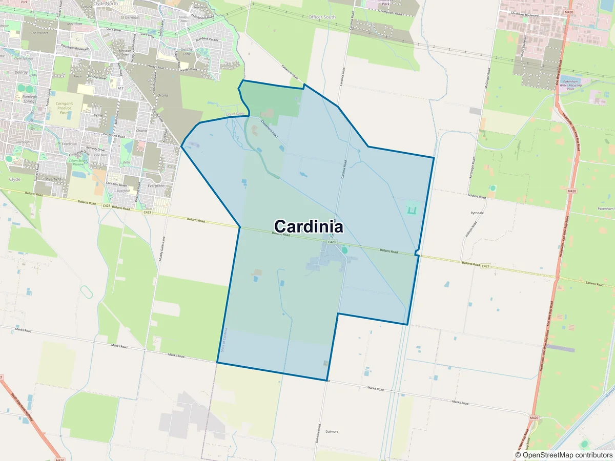 Map of Cardinia, VIC, Australia
