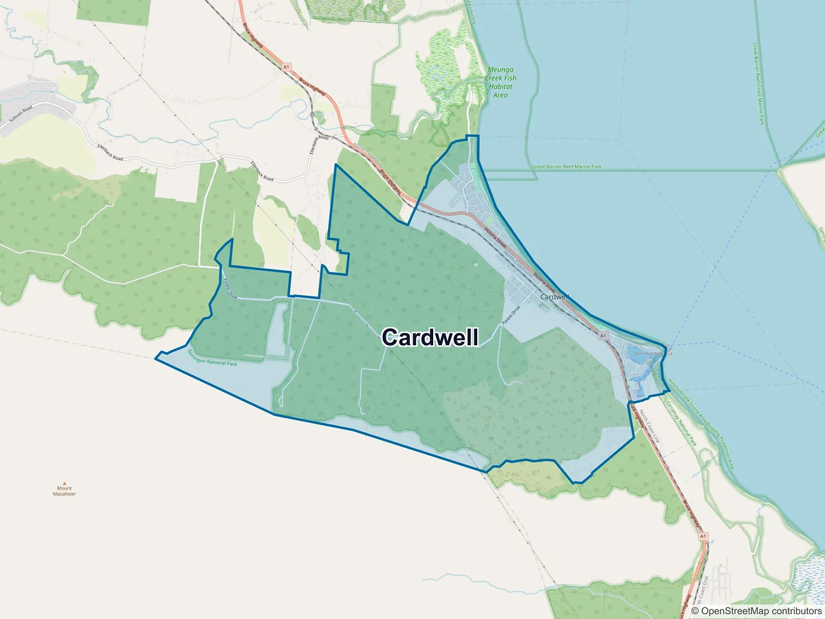 Map of Cardwell, QLD, Australia