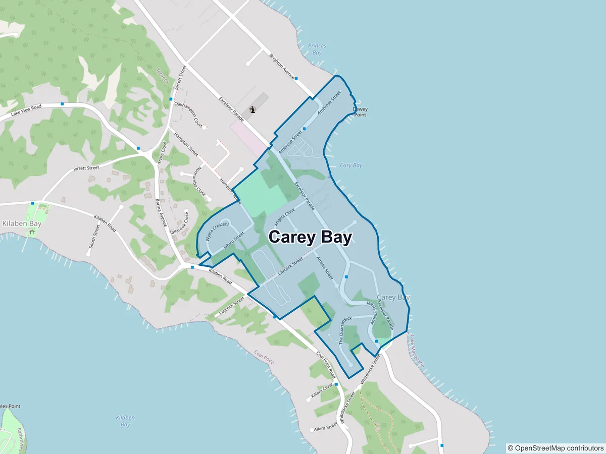 Map of Carey Bay, NSW, Australia