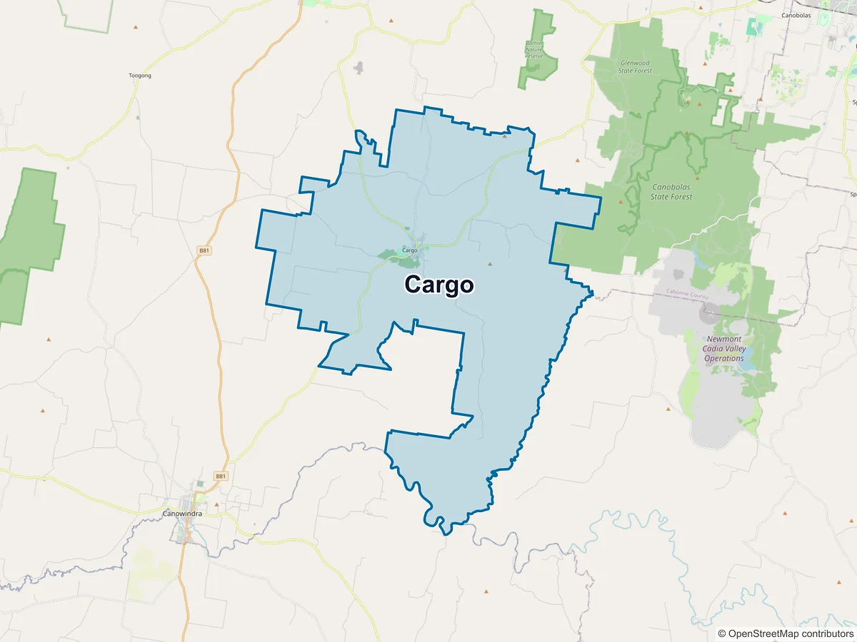 Map of Cargo, NSW, Australia