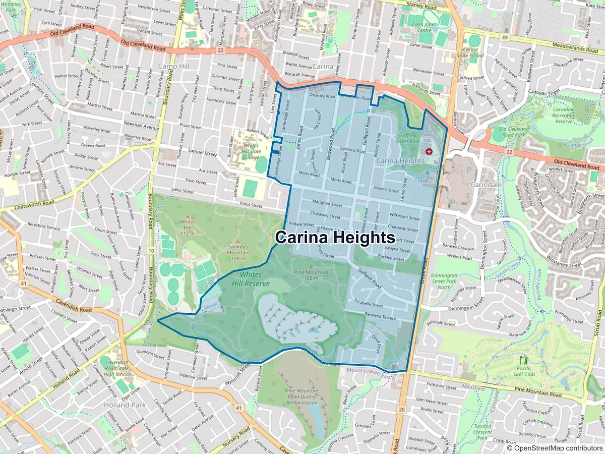 Map of Carina Heights, QLD, Australia