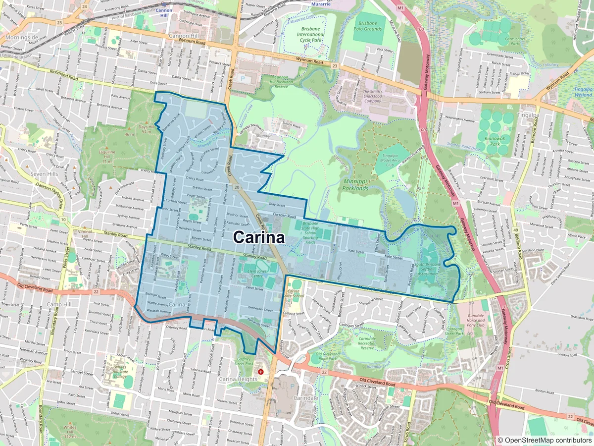 Map of Carina, QLD, Australia