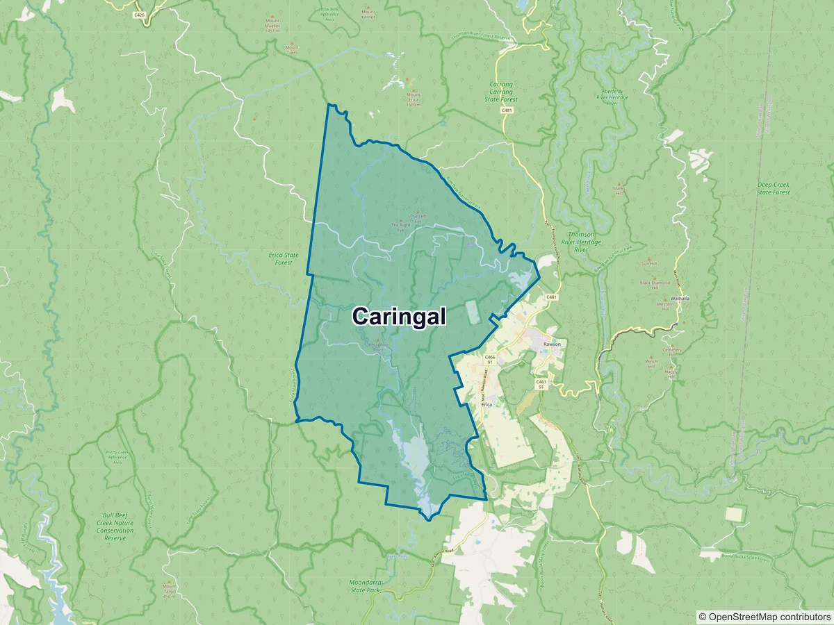 Map of Caringal, VIC, Australia