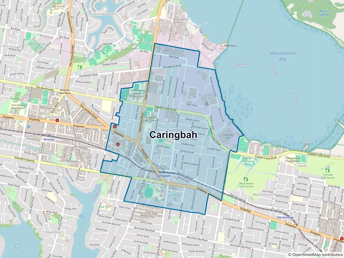 Map of Caringbah, NSW, Australia