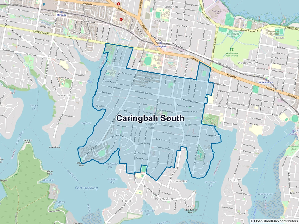 Map of Caringbah South, NSW, Australia