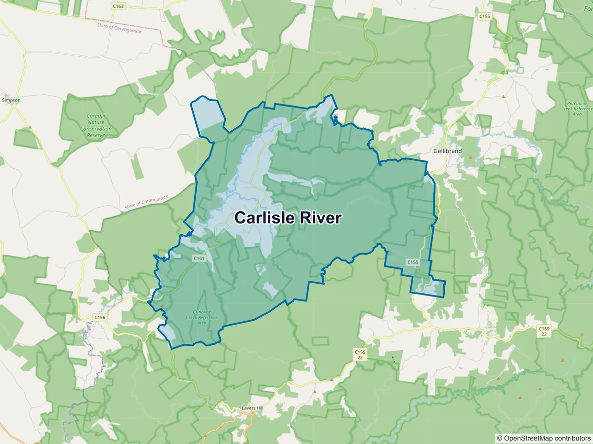 Map of Carlisle River, VIC, Australia
