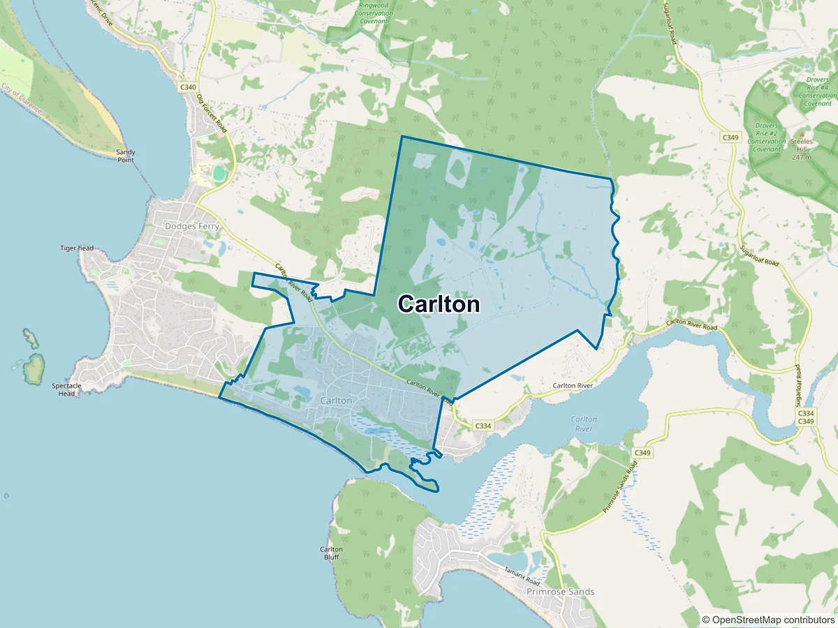 Map of Carlton, TAS, Australia