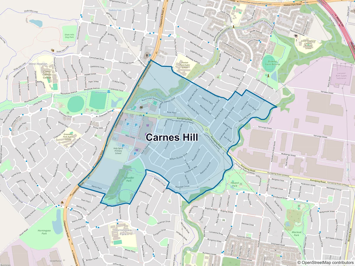 Map of Carnes Hill, NSW, Australia